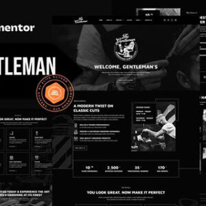 Gentleman – Barbershop & Hair Studio Elementor Template Kit