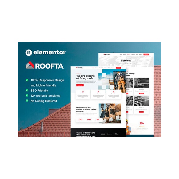 Roofta elementor template kit